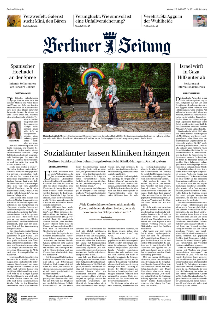 Berliner Zeitung vom Montag, 28.07.2025