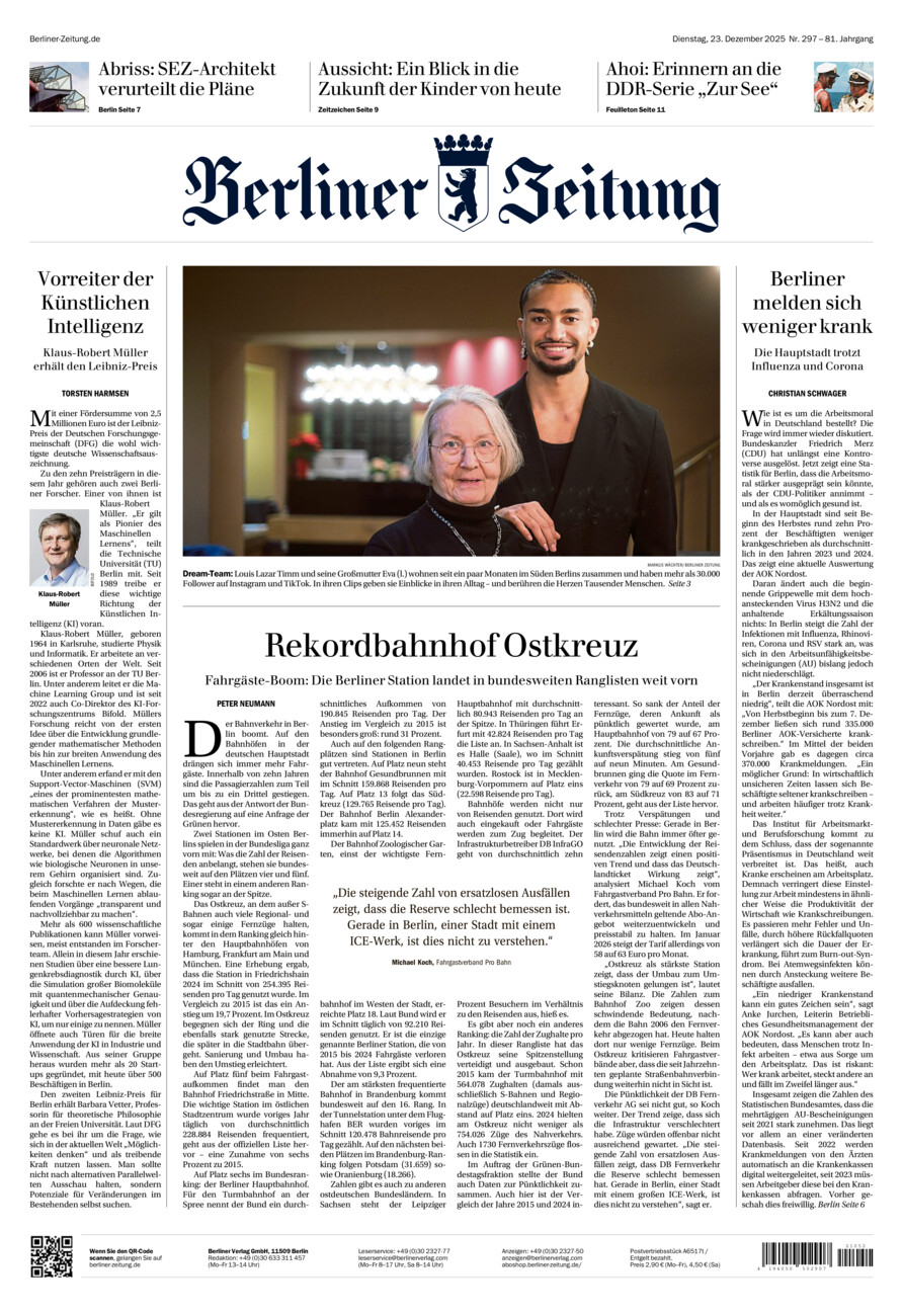 Berliner Zeitung vom Dienstag, 23.12.2025