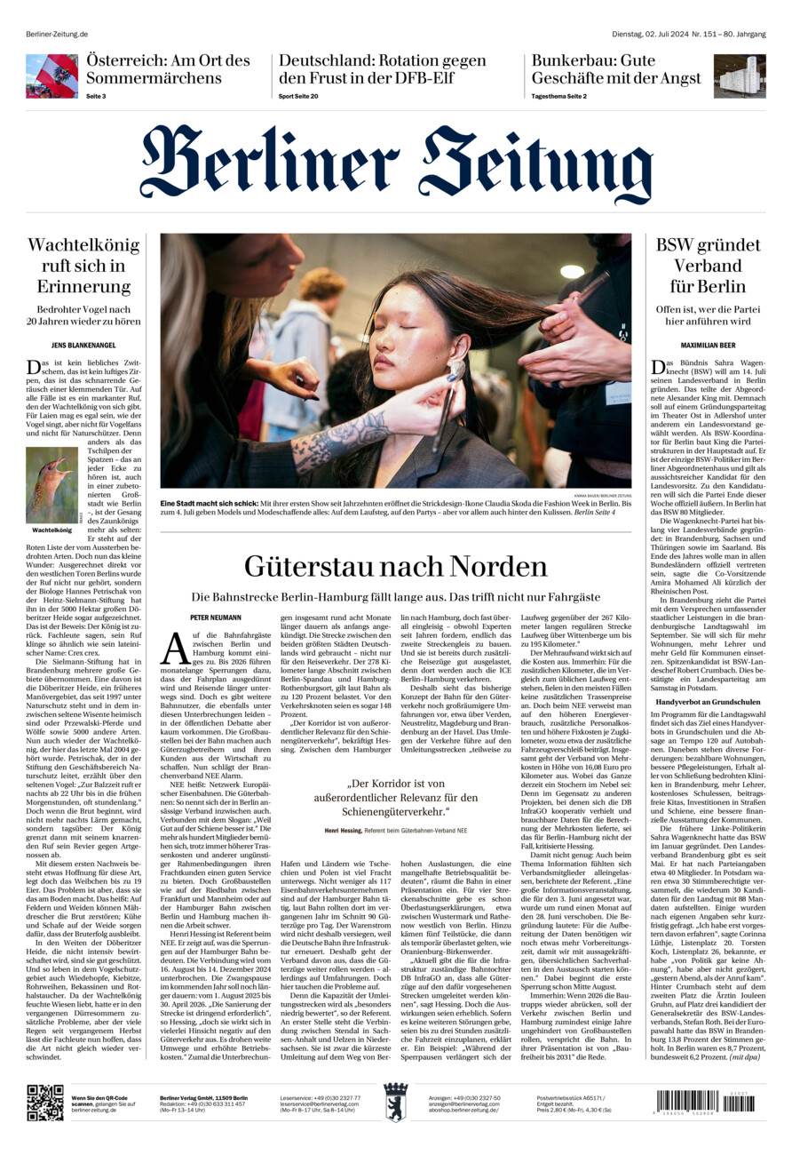 Berliner Zeitung vom Dienstag, 02.07.2024