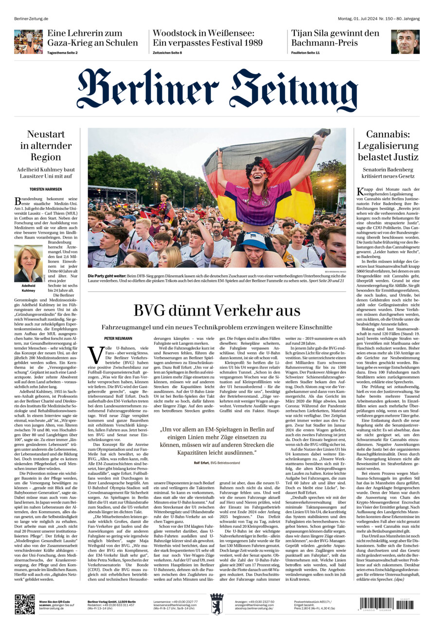 Berliner Zeitung vom Montag, 01.07.2024