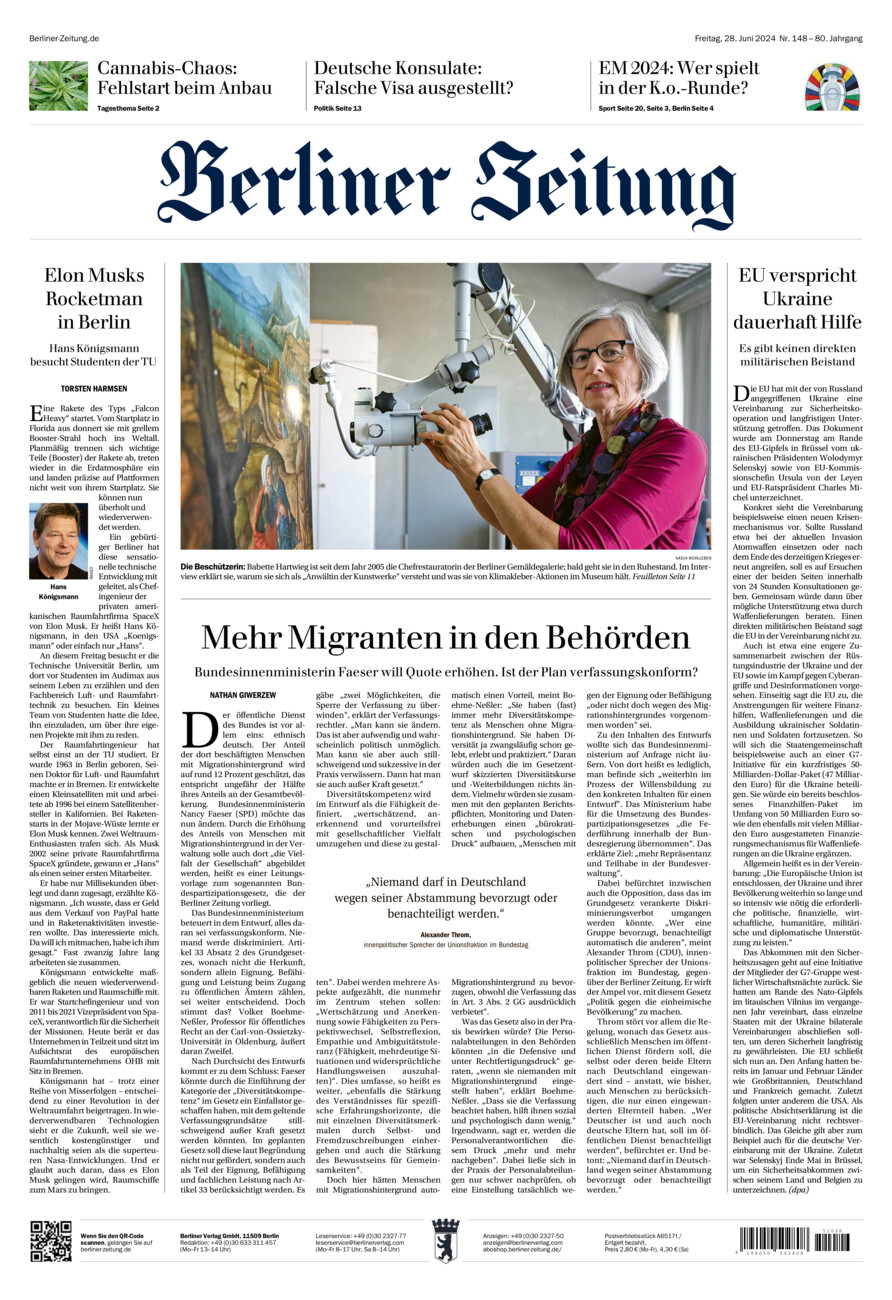 Berliner Zeitung vom Freitag, 28.06.2024