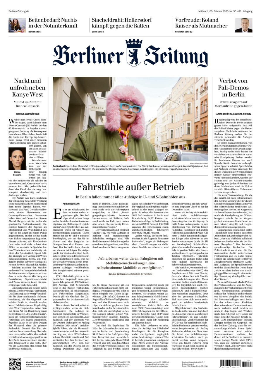 Berliner Zeitung vom Mittwoch, 05.02.2025