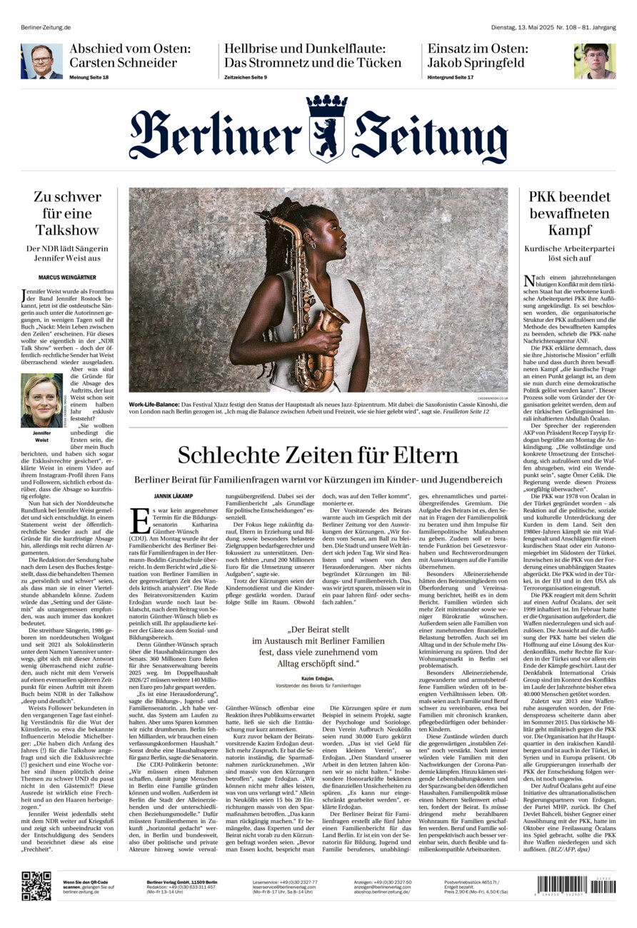 Berliner Zeitung vom Dienstag, 13.05.2025