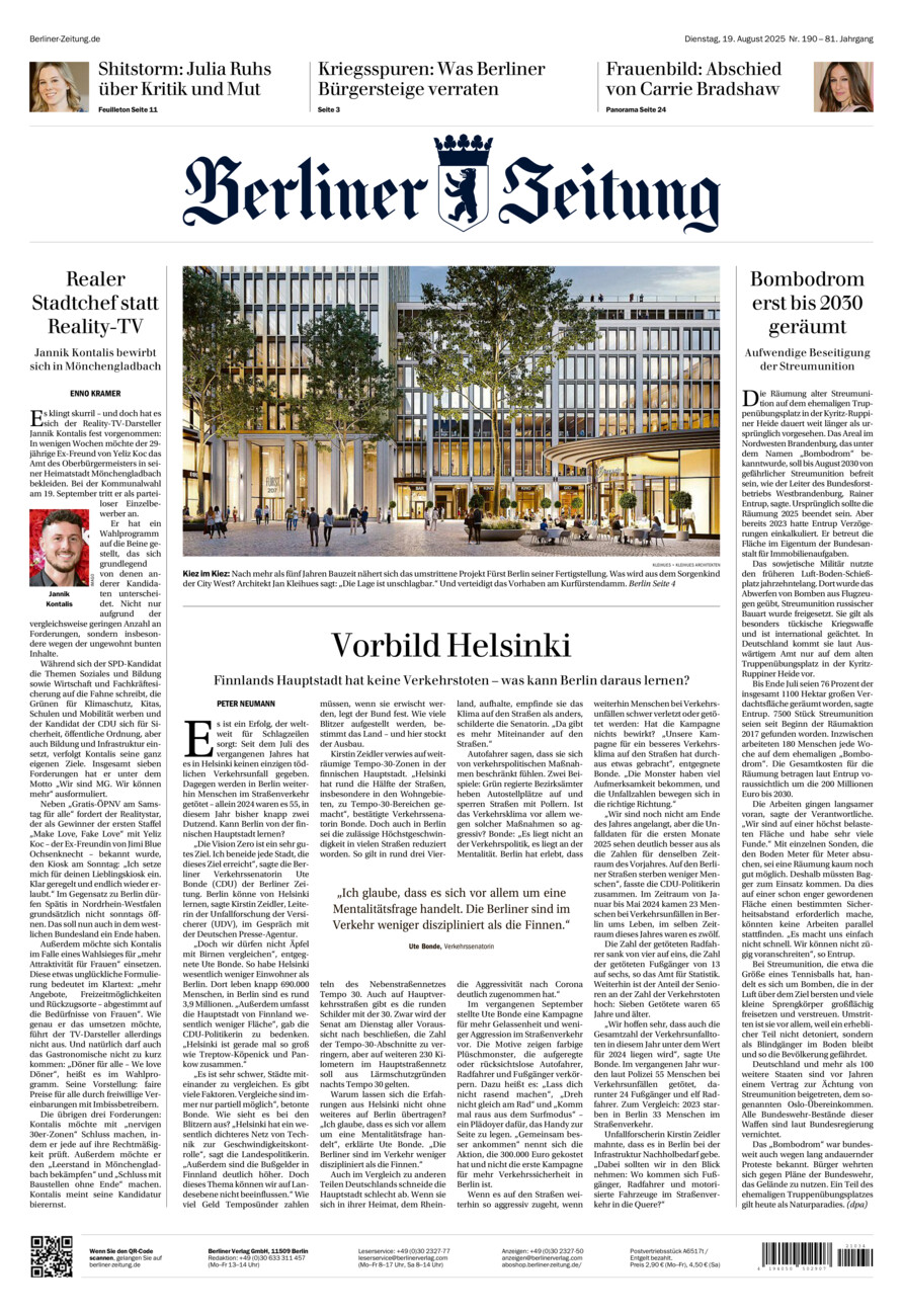 Berliner Zeitung vom Dienstag, 19.08.2025