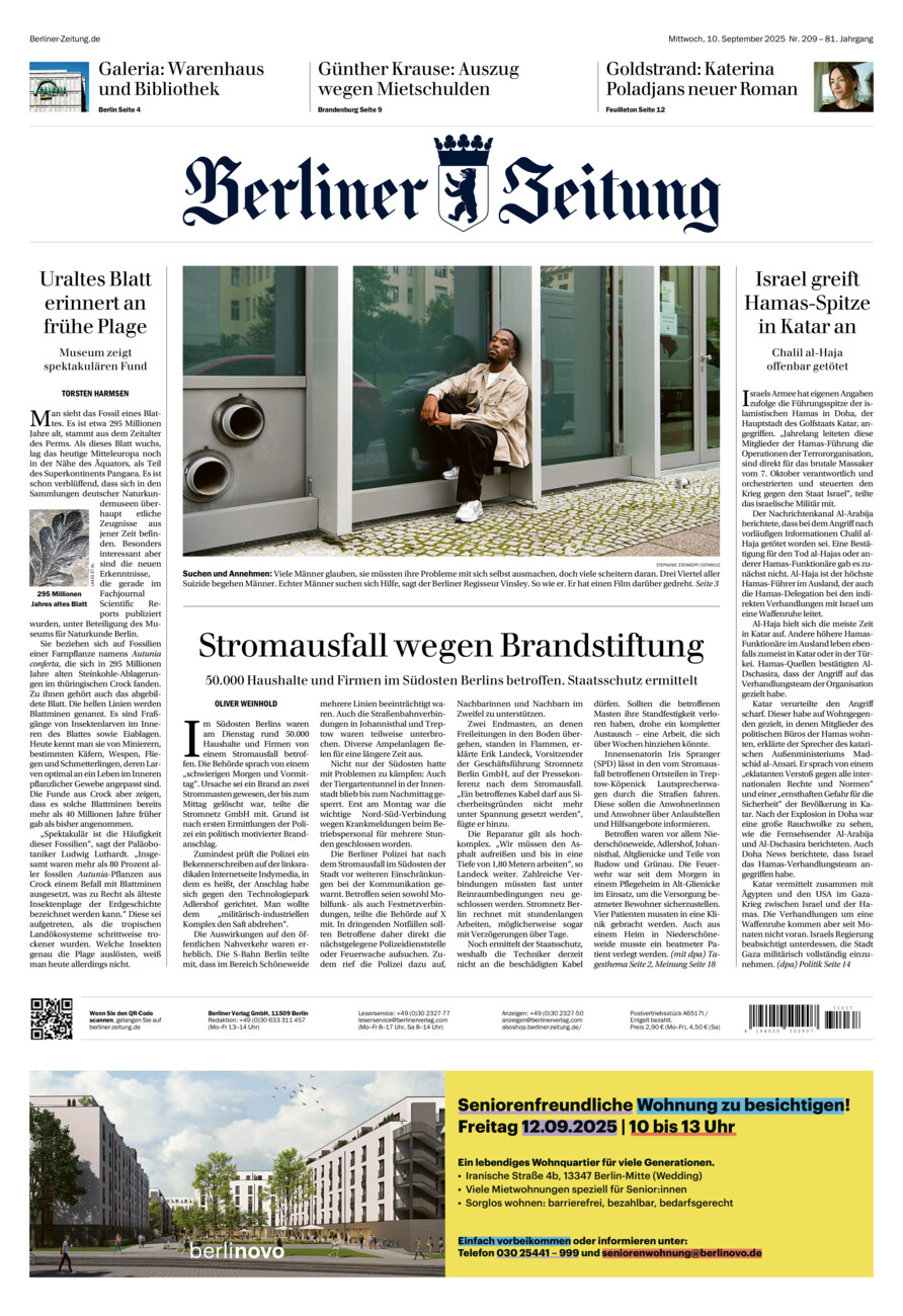 Berliner Zeitung vom Mittwoch, 10.09.2025