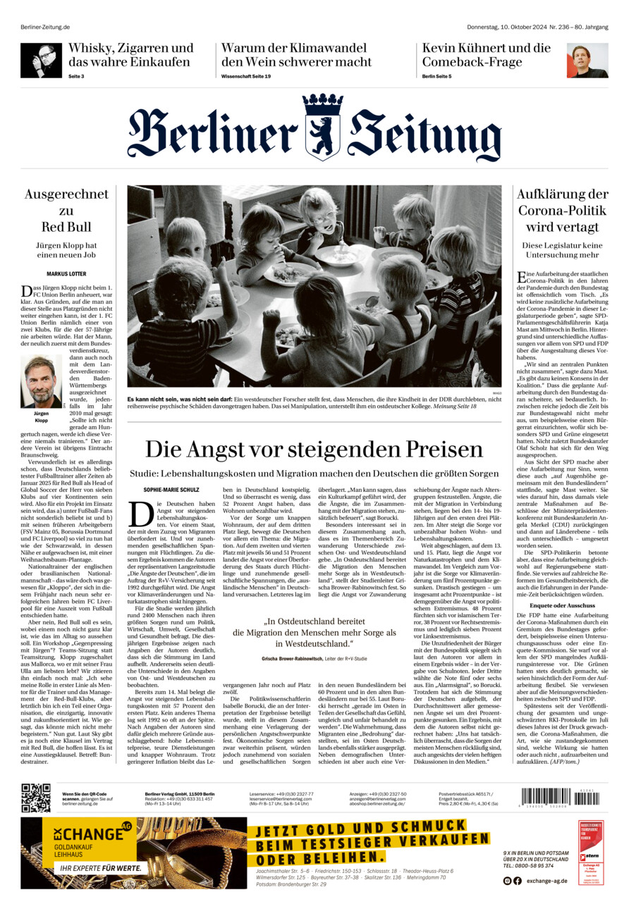 Berliner Zeitung vom Donnerstag, 10.10.2024