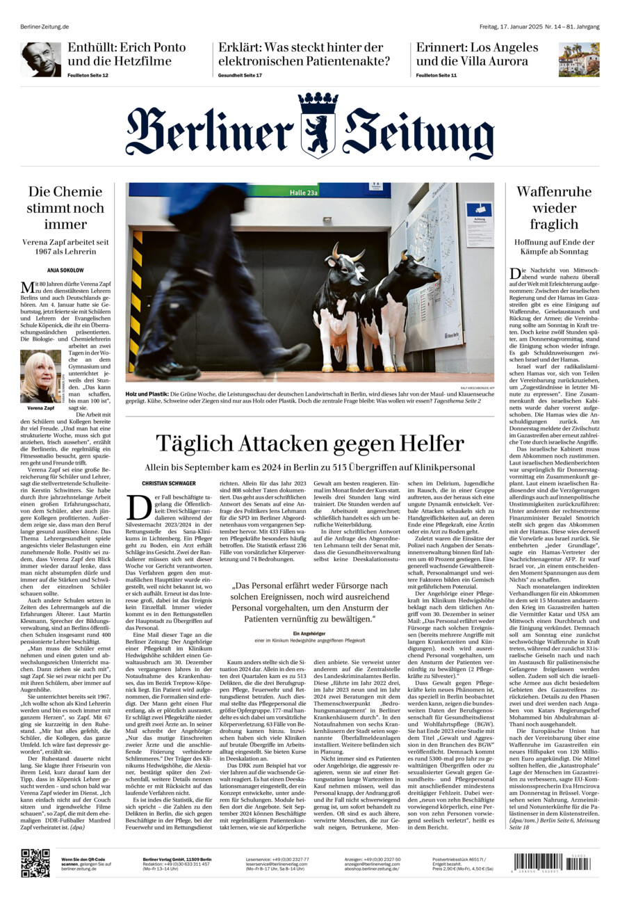 Berliner Zeitung vom Freitag, 17.01.2025