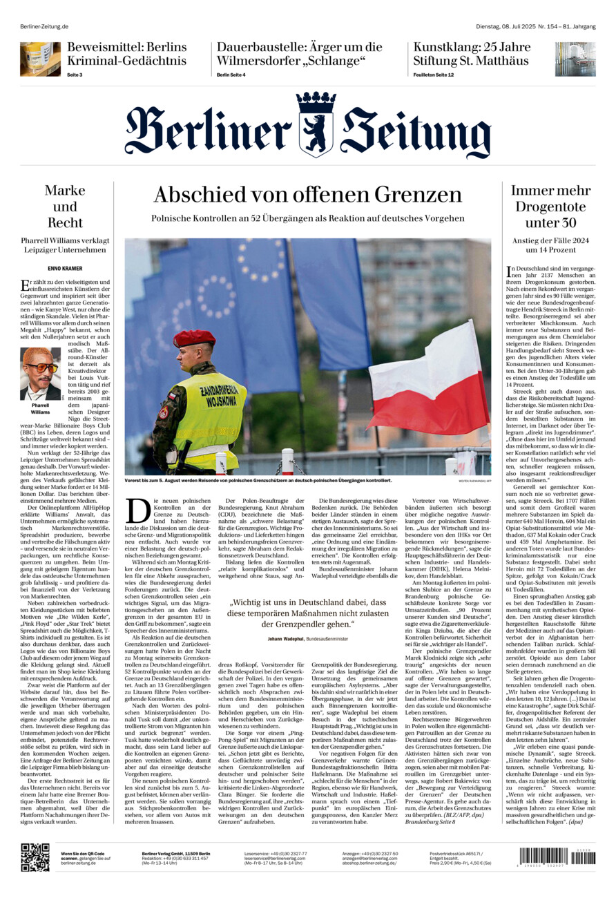 Berliner Zeitung vom Dienstag, 08.07.2025