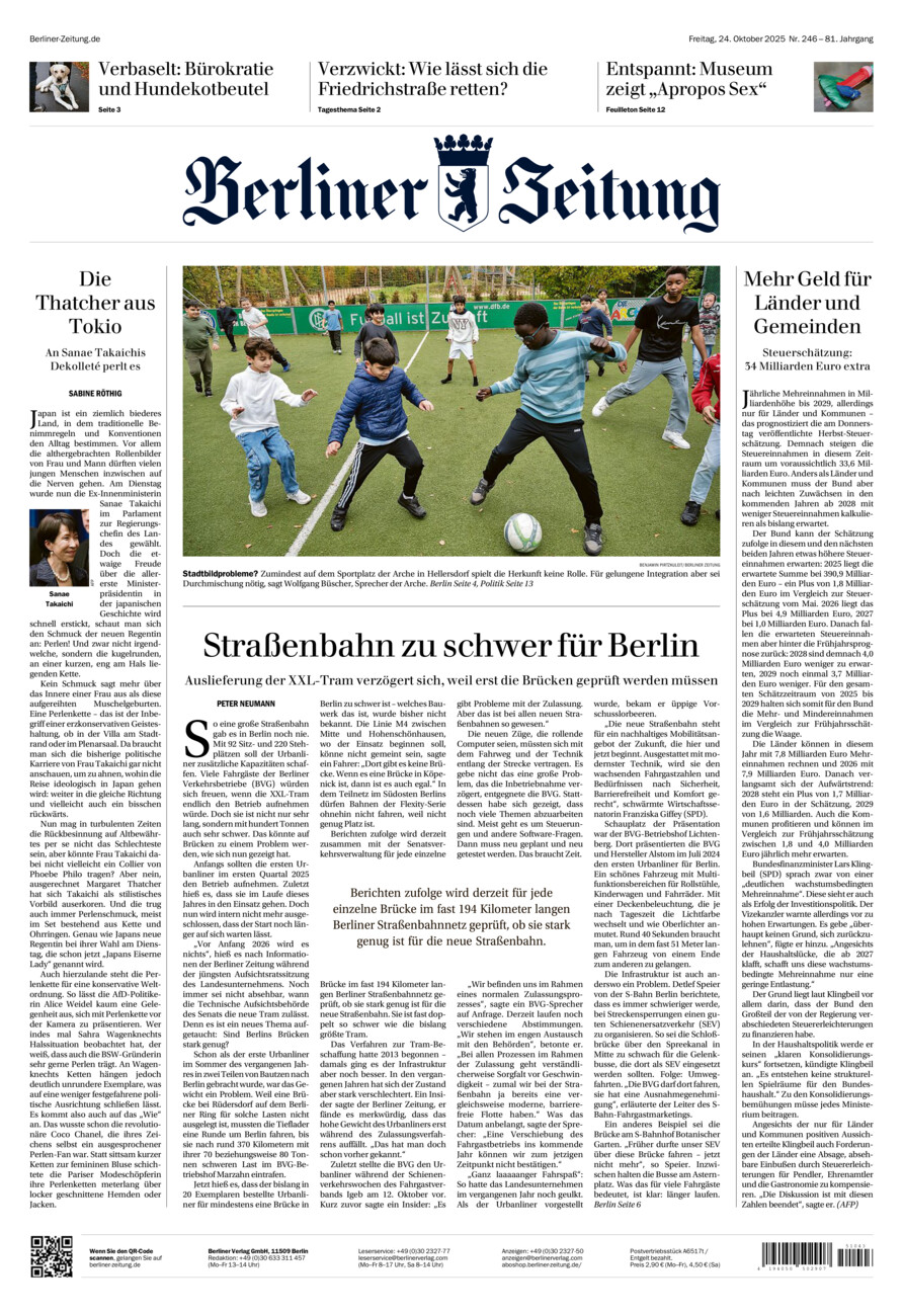 Berliner Zeitung vom Freitag, 24.10.2025
