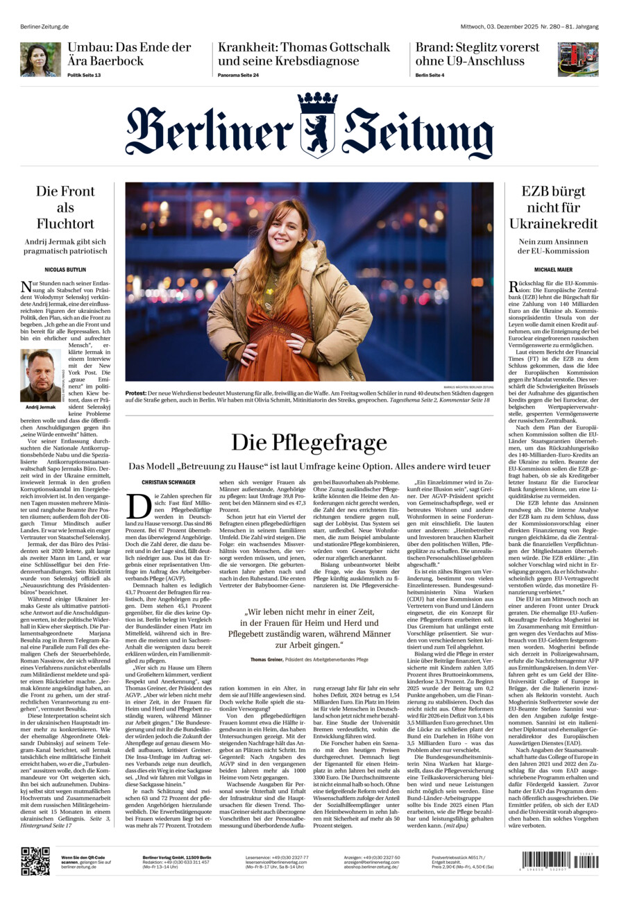 Berliner Zeitung vom Mittwoch, 03.12.2025