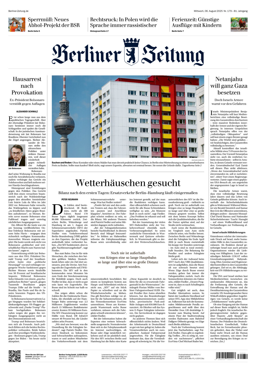 Berliner Zeitung vom Mittwoch, 06.08.2025