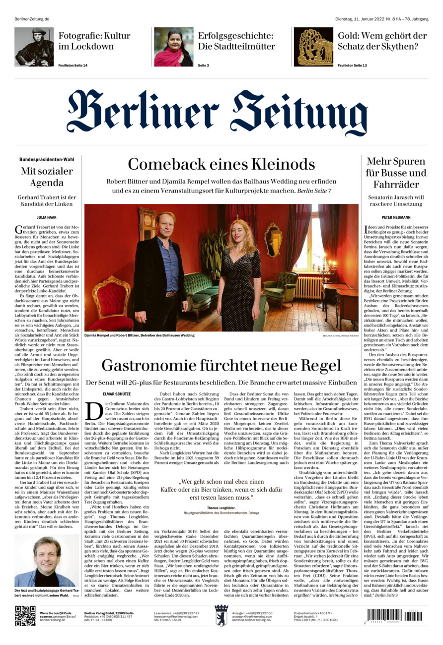 Berliner Zeitung vom Dienstag, 11.01.2022