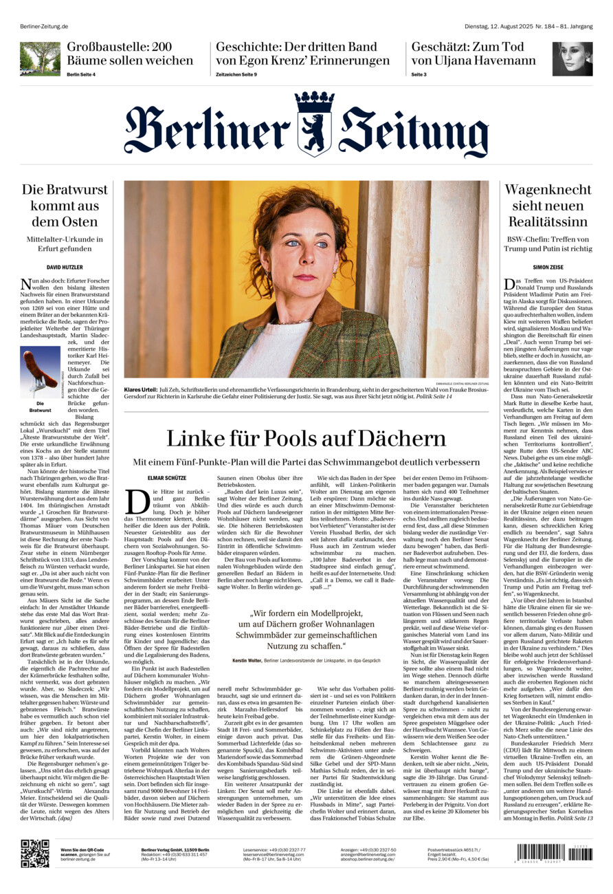 Berliner Zeitung vom Dienstag, 12.08.2025