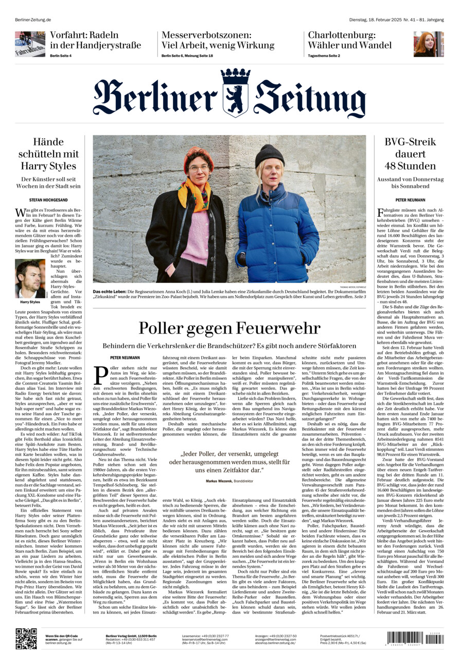 Berliner Zeitung vom Dienstag, 18.02.2025