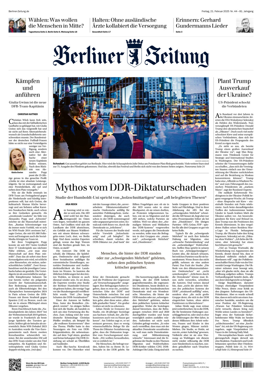 Berliner Zeitung vom Freitag, 21.02.2025