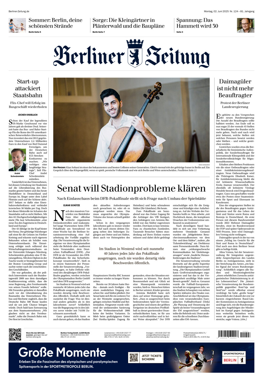 Berliner Zeitung vom Montag, 02.06.2025