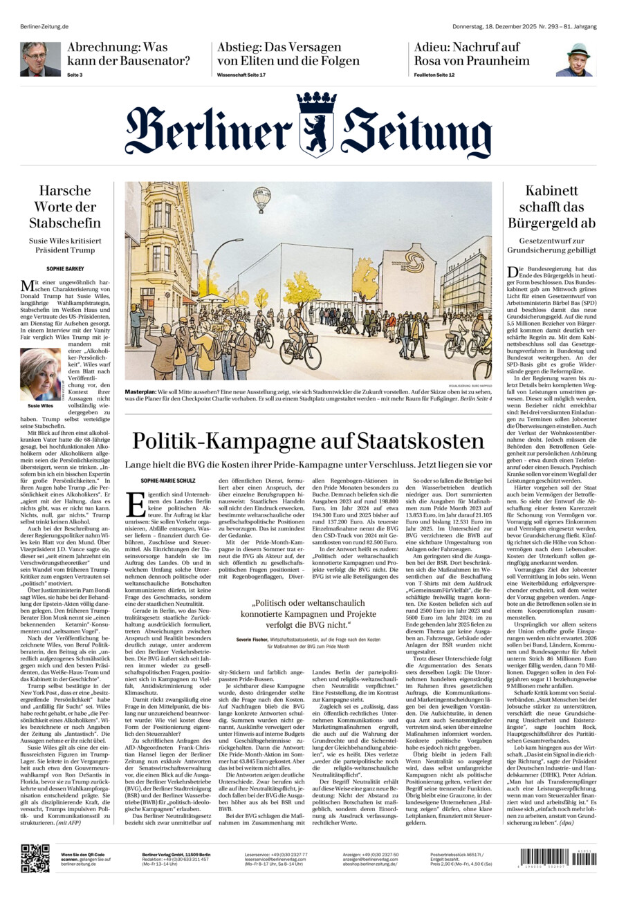 Berliner Zeitung vom Donnerstag, 18.12.2025