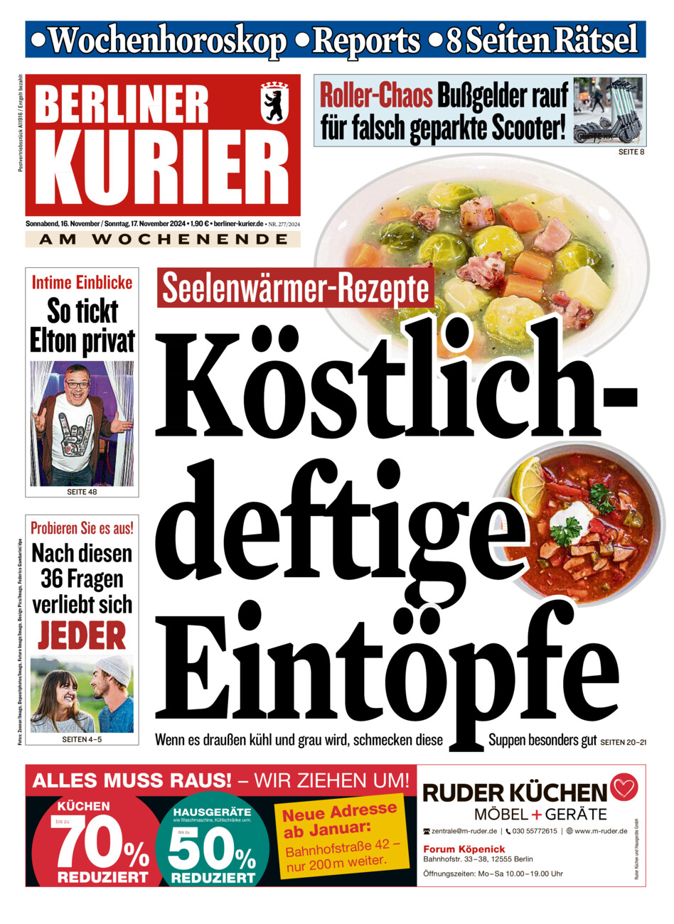 Berliner Kurier vom Samstag, 16.11.2024