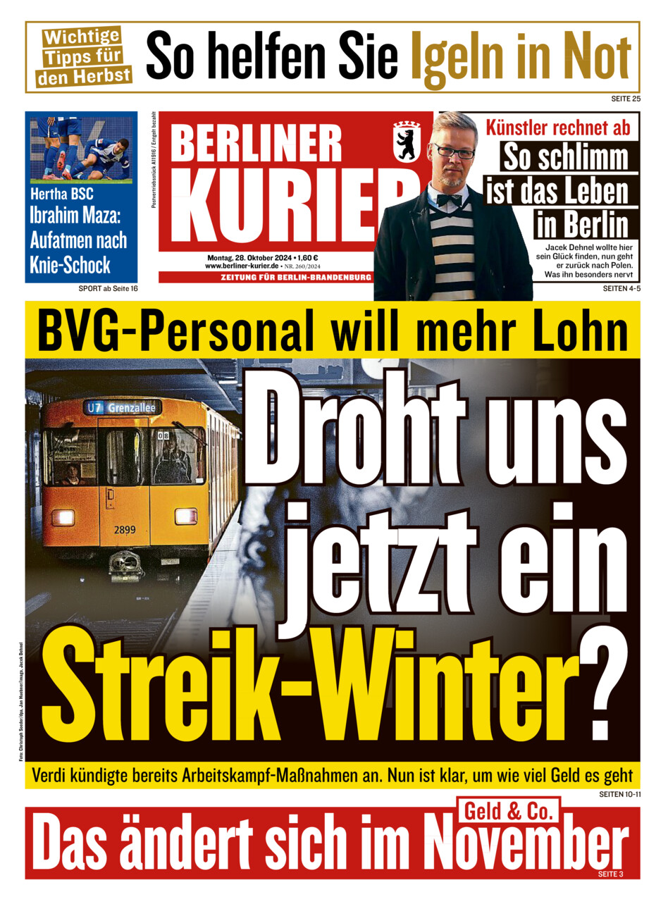 Berliner Kurier vom Montag, 28.10.2024