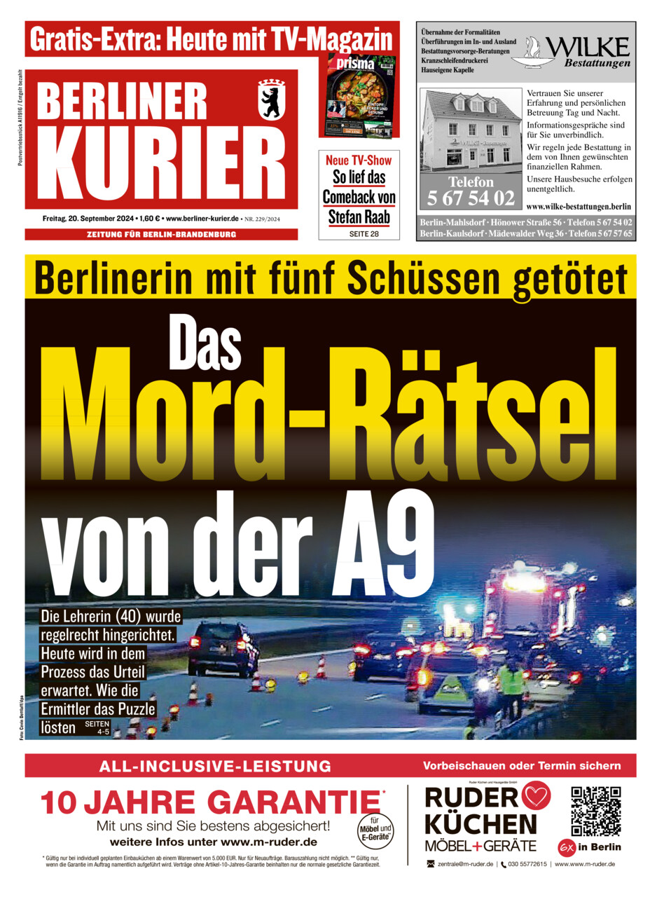 Berliner Kurier vom Freitag, 20.09.2024