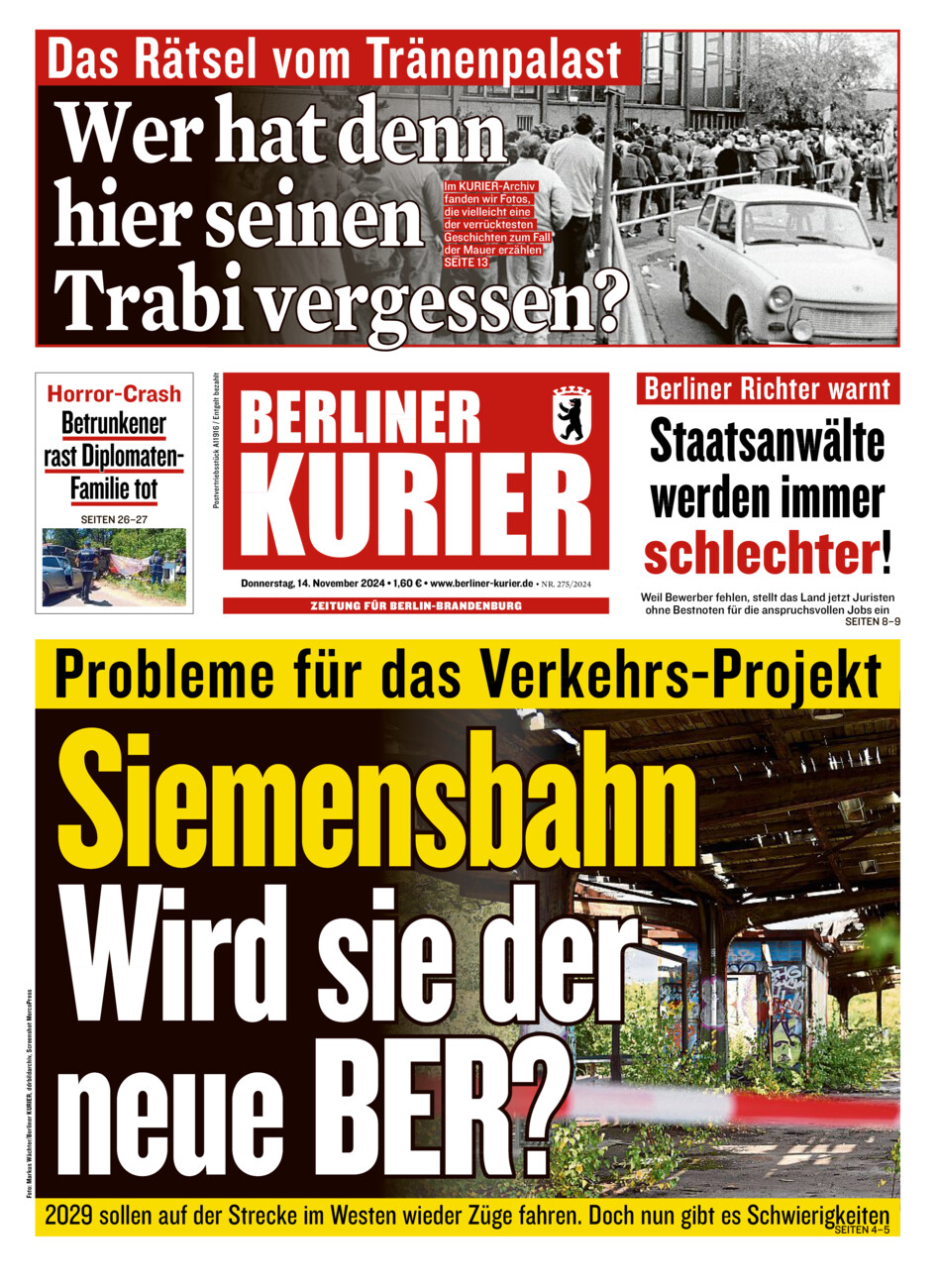 Berliner Kurier vom Donnerstag, 14.11.2024