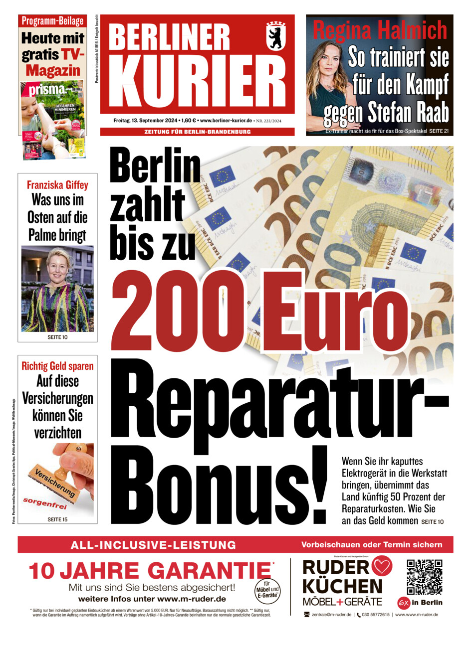 Berliner Kurier vom Freitag, 13.09.2024