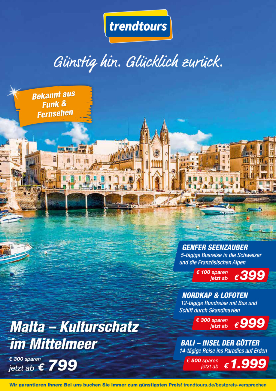 Trendtours vom Mittwoch, 01.10.2025